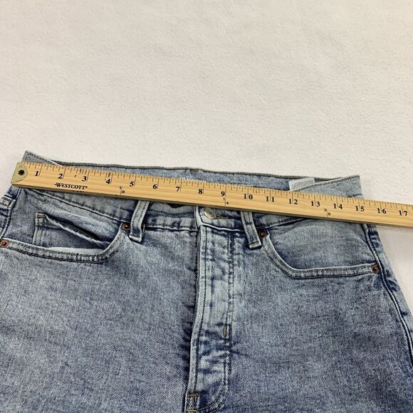 Old Navy Extra High Rise Sky-Hi Straight Leg Jeans 10 Womens Light Blue Denim L - Picture 7 of 8